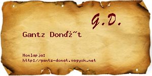 Gantz Donát névjegykártya